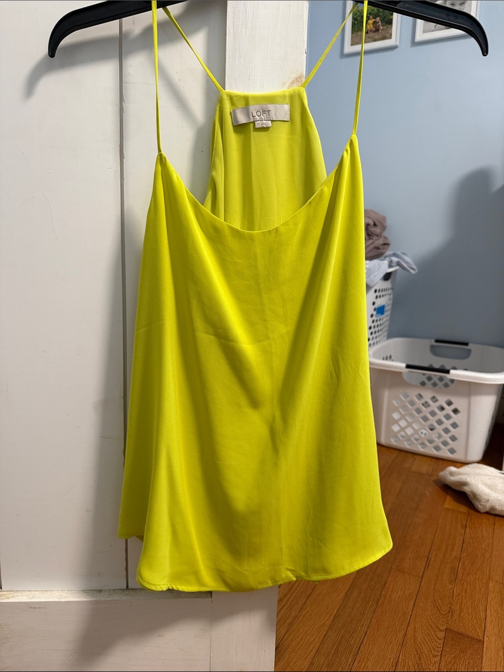 LOFT Neon Yellow Spaghetti Strap Silk-Blend Camisole